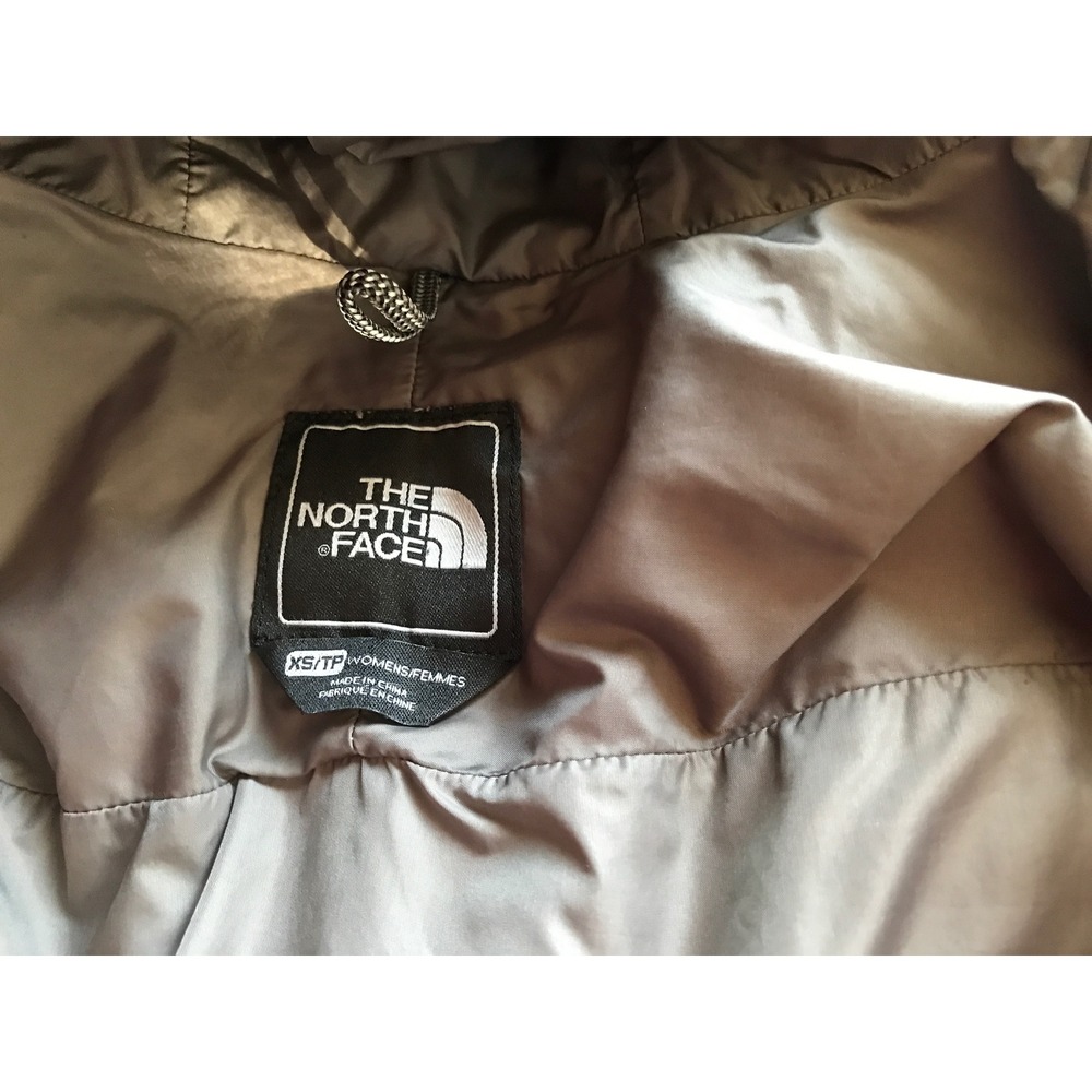 The North Face 550 Down Puffer Jacket Black Hooded Bomber Flawed - Picture 9 of 11